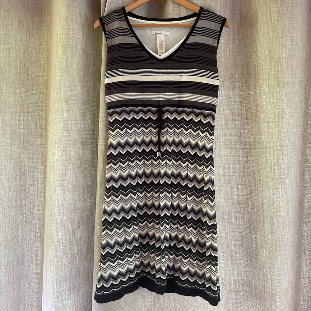 Black, White & Gray Knit Dress
